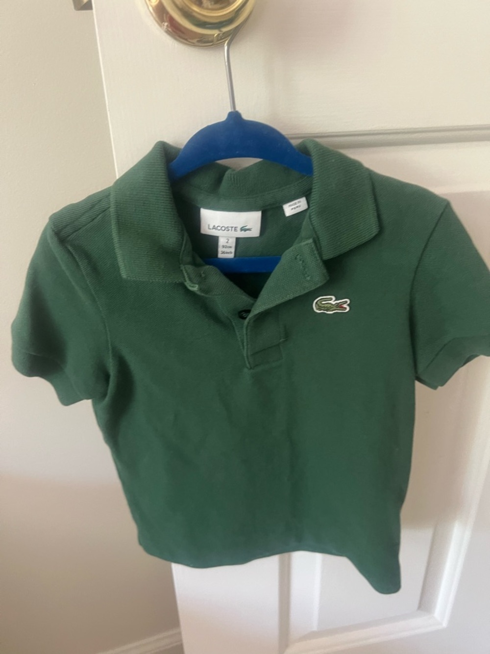 Lacoste Boys Green Short Sleeve Pique Polo